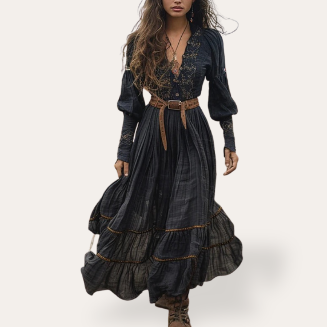 Robe bohème femme avec broderie