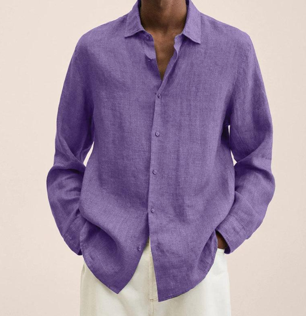 Chemise en mélange de lin avec coupe soignée
