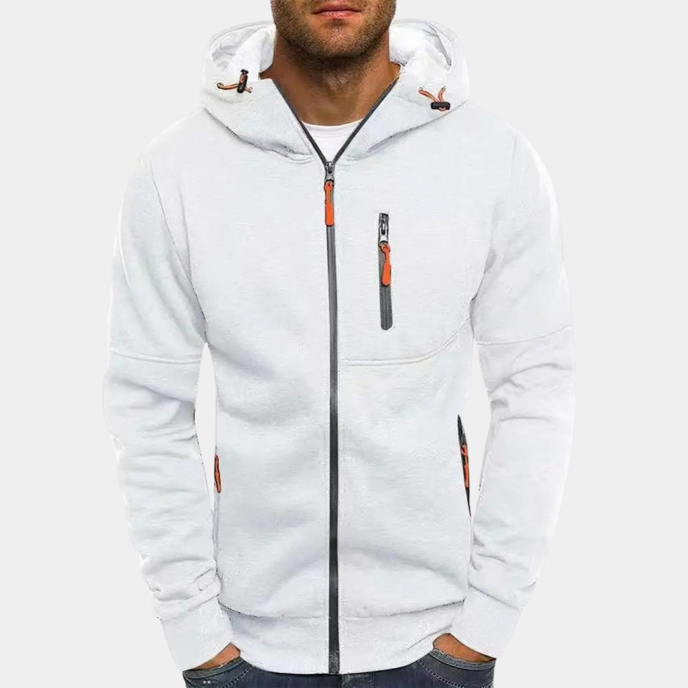 JACKS - Pull d'été léger à fermeture éclair et capuche pour hommes