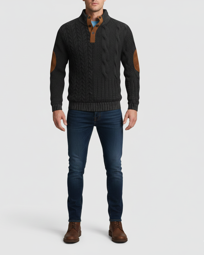 Pull en laine homme à col montant