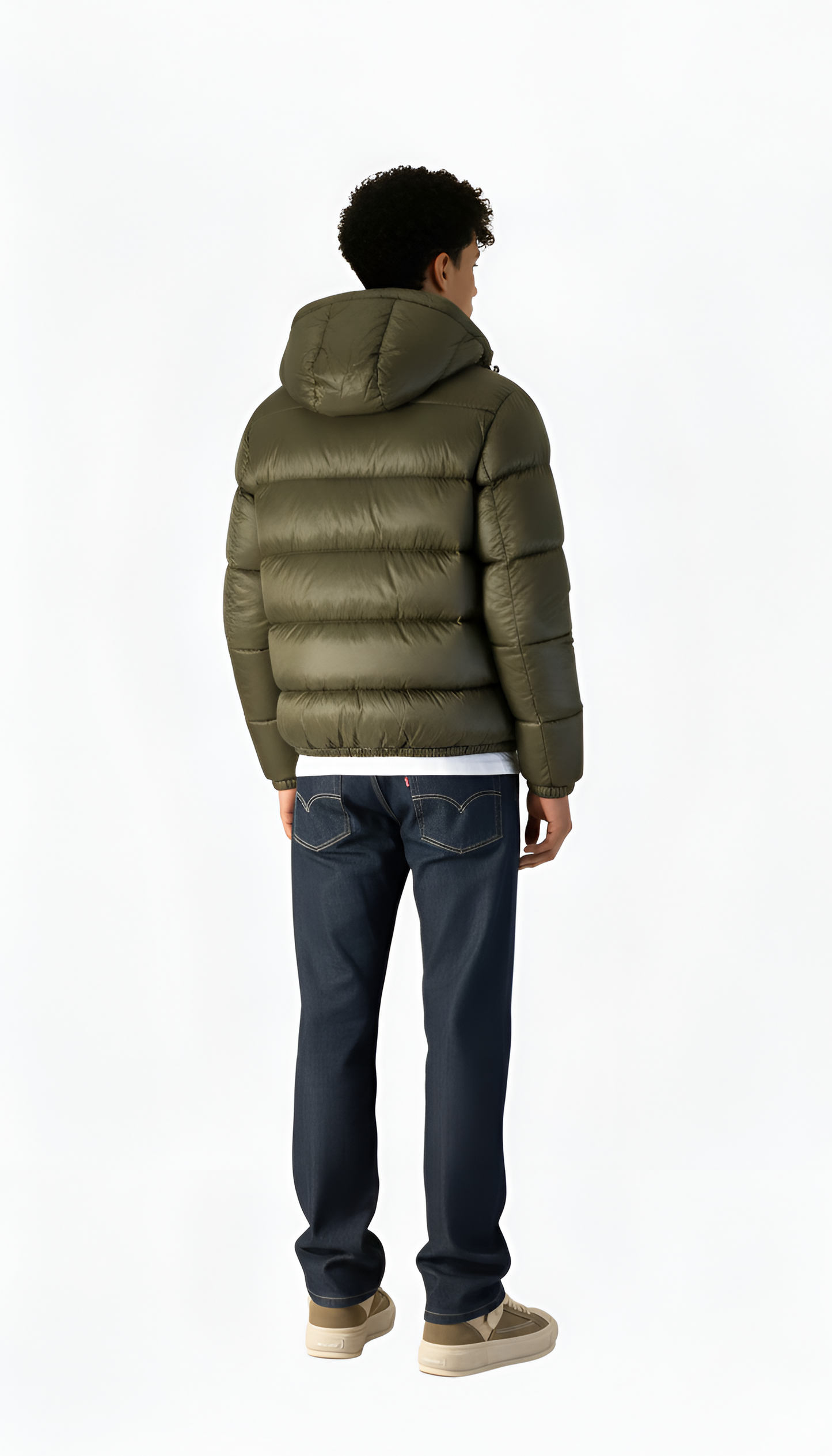 Men's Down Jacket with Hood, Lightweight Padding