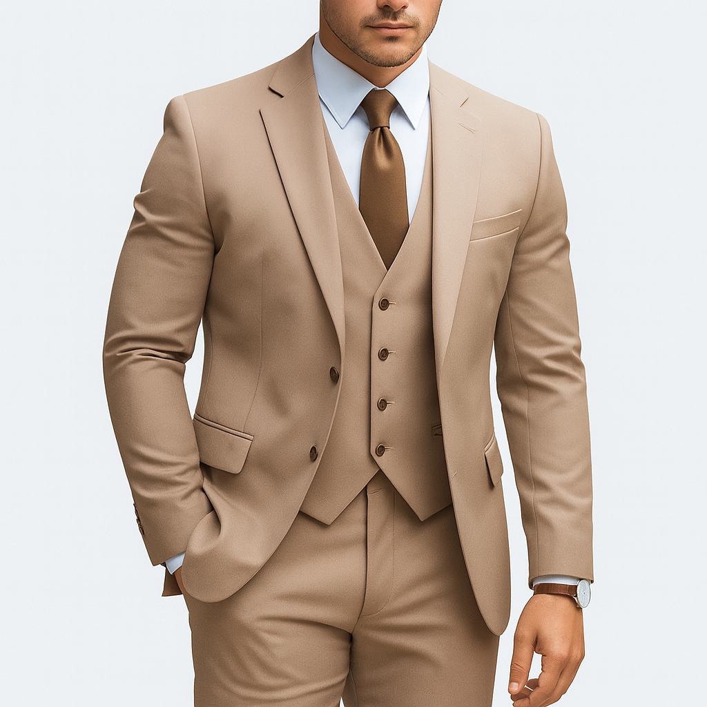 3-piece suit brown