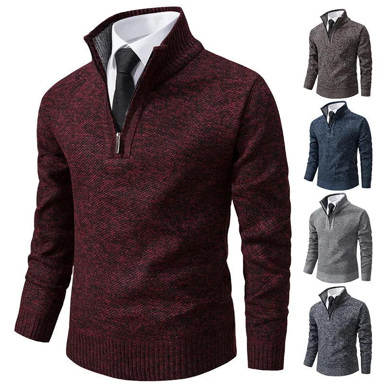 Pull polaire doublé avec demi-fermeture éclair