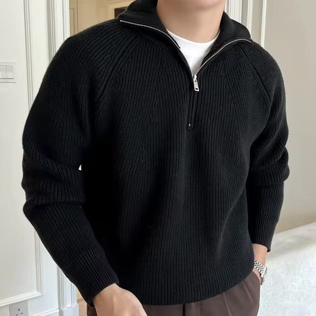 Pull-over - Tricot mélangé à fermeture éclair quart et ventilation réglable