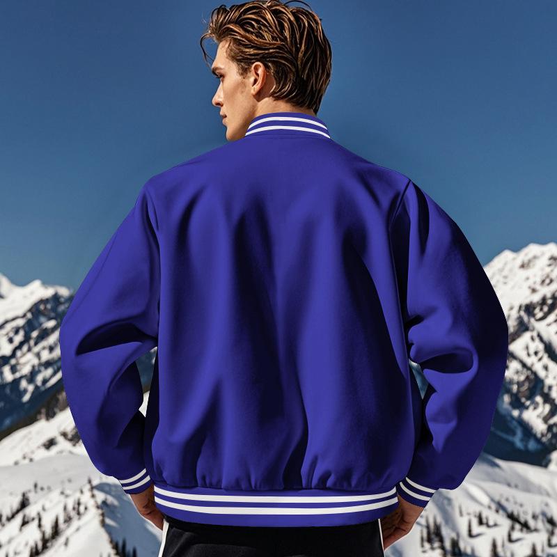 Veste de baseball décontractée pour hommes avec col montant