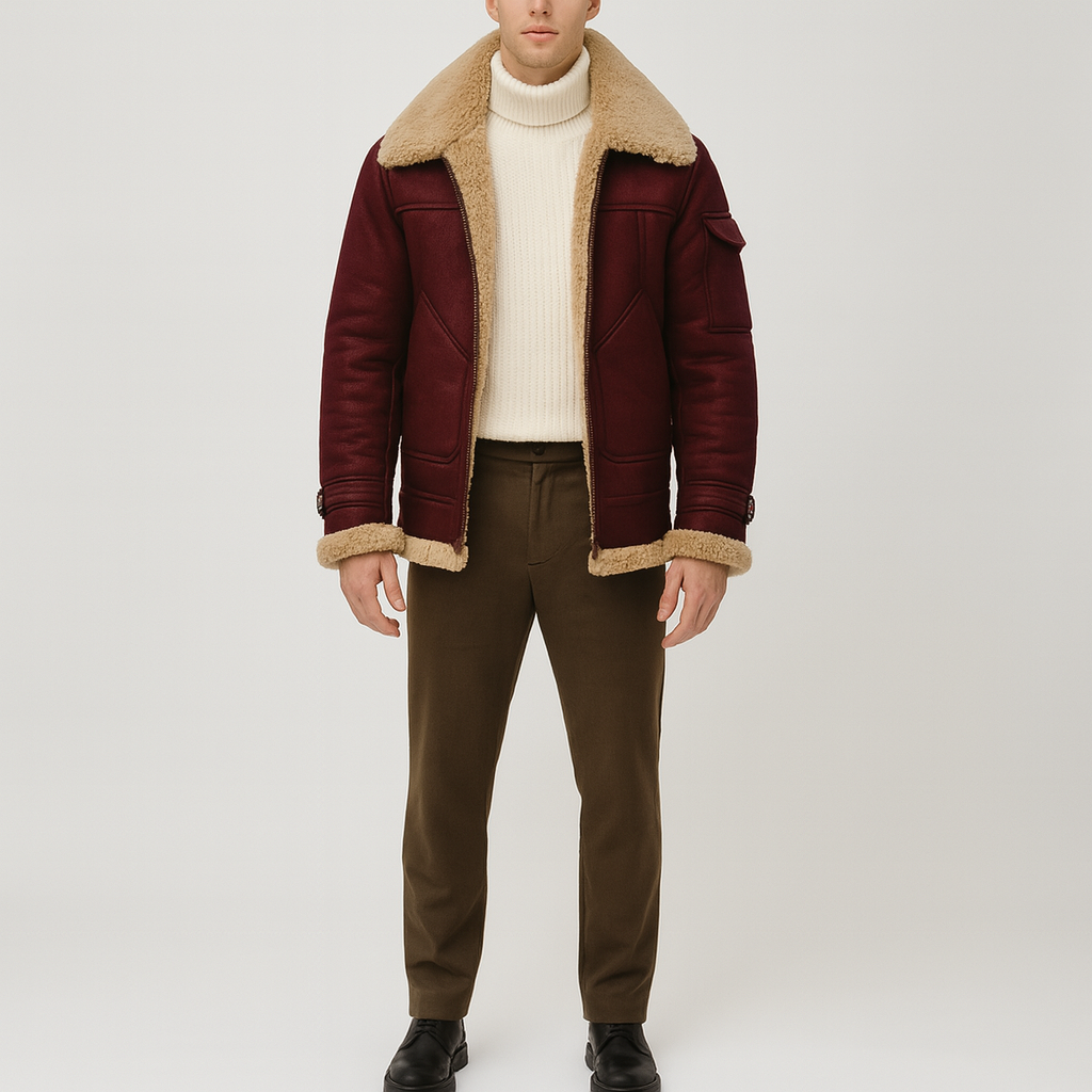Men's Shearling Jacket Winter