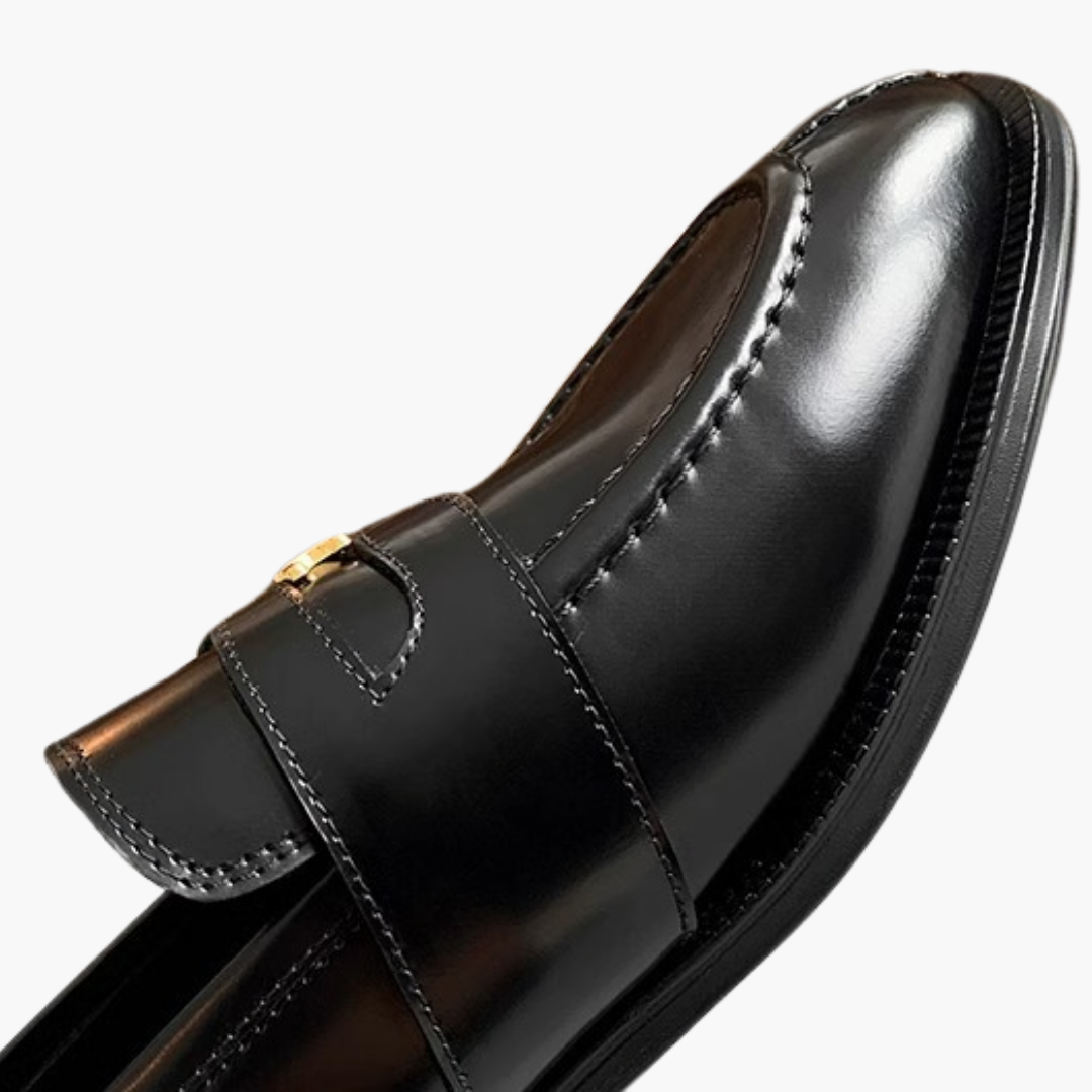 Mocassin orthopédique pour femme en cuir - Noir