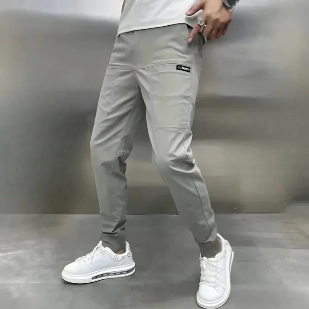 Pantalon de jogging homme coupe fuselée taille élastique décontracté sport loisirs