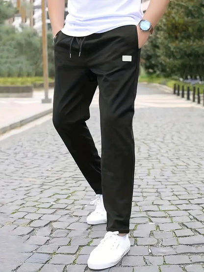 Pantalon de jogging stretch à la mode, sportif, avec cordon de serrage et taille décontractée