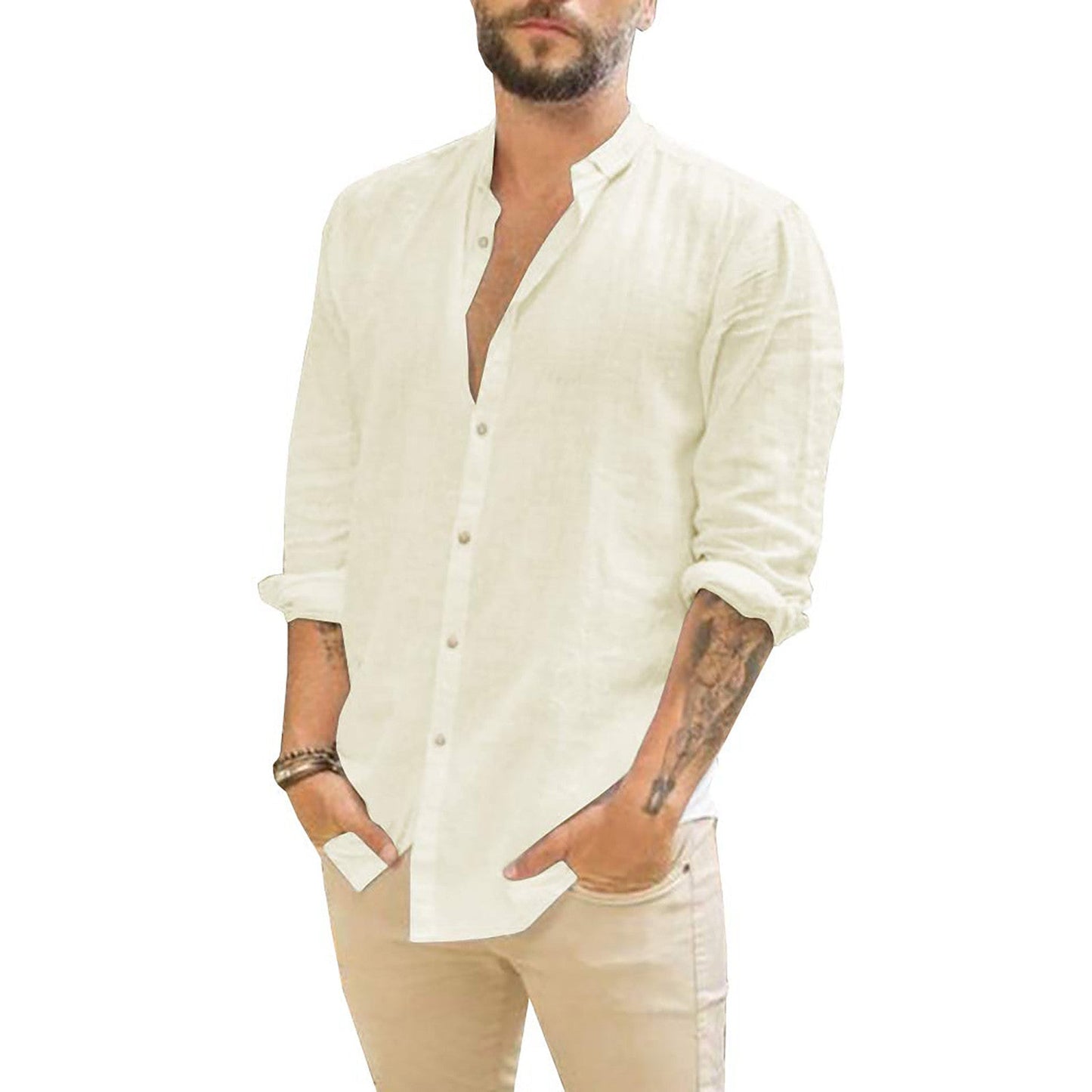 Damian | Men's Solid Linen Shirt