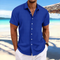 Chemise rayée à boutons pour hommes | Manches courtes