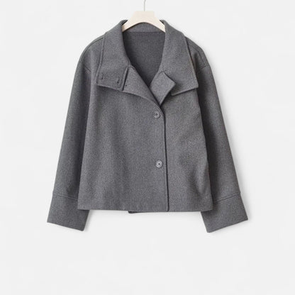 Manteau court femme col montant chic