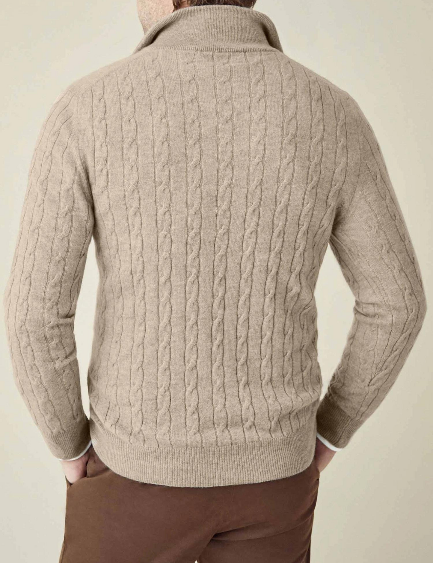 Stylish Cable-Knit Sweater with Zipper