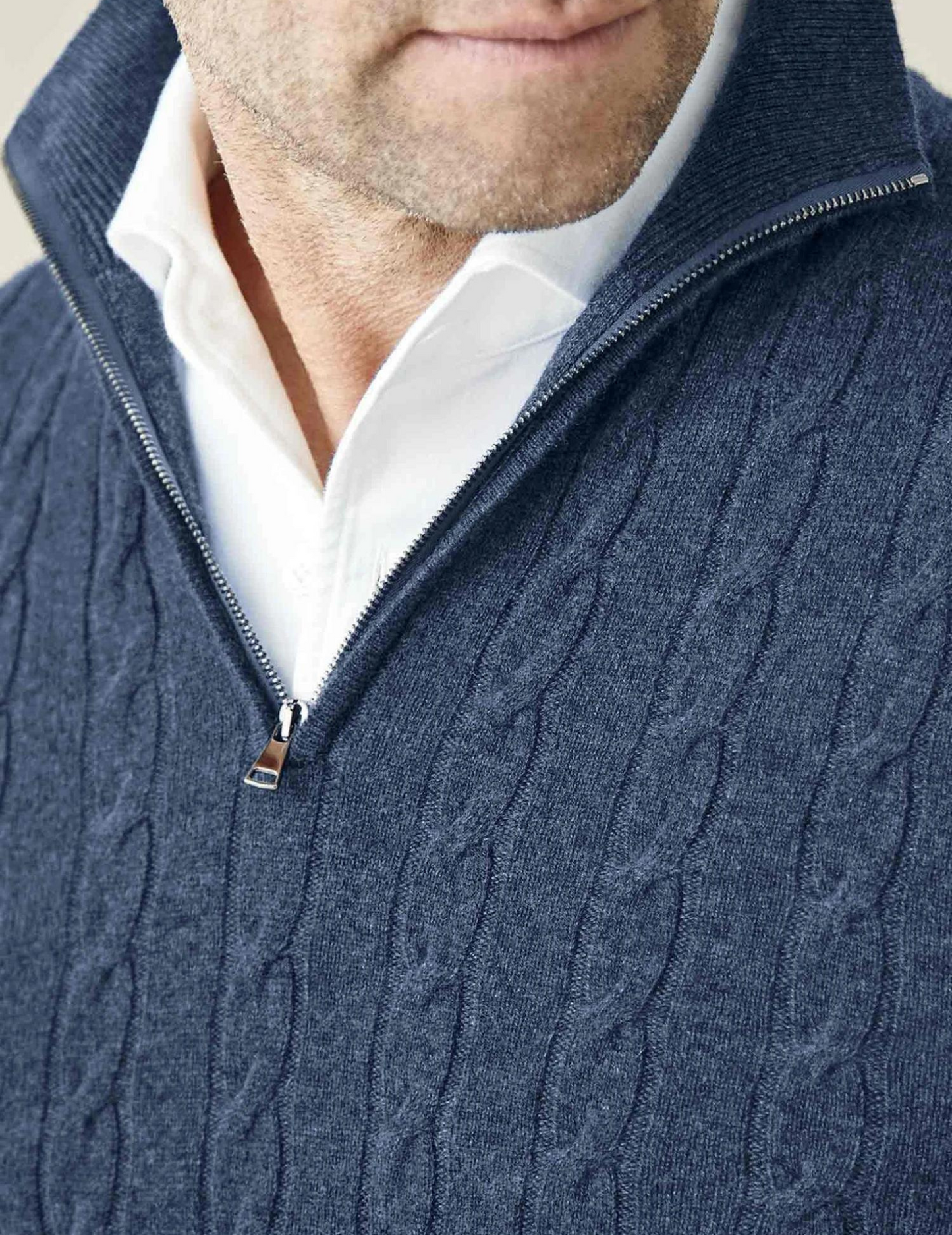 Stylish Cable-Knit Sweater with Zipper