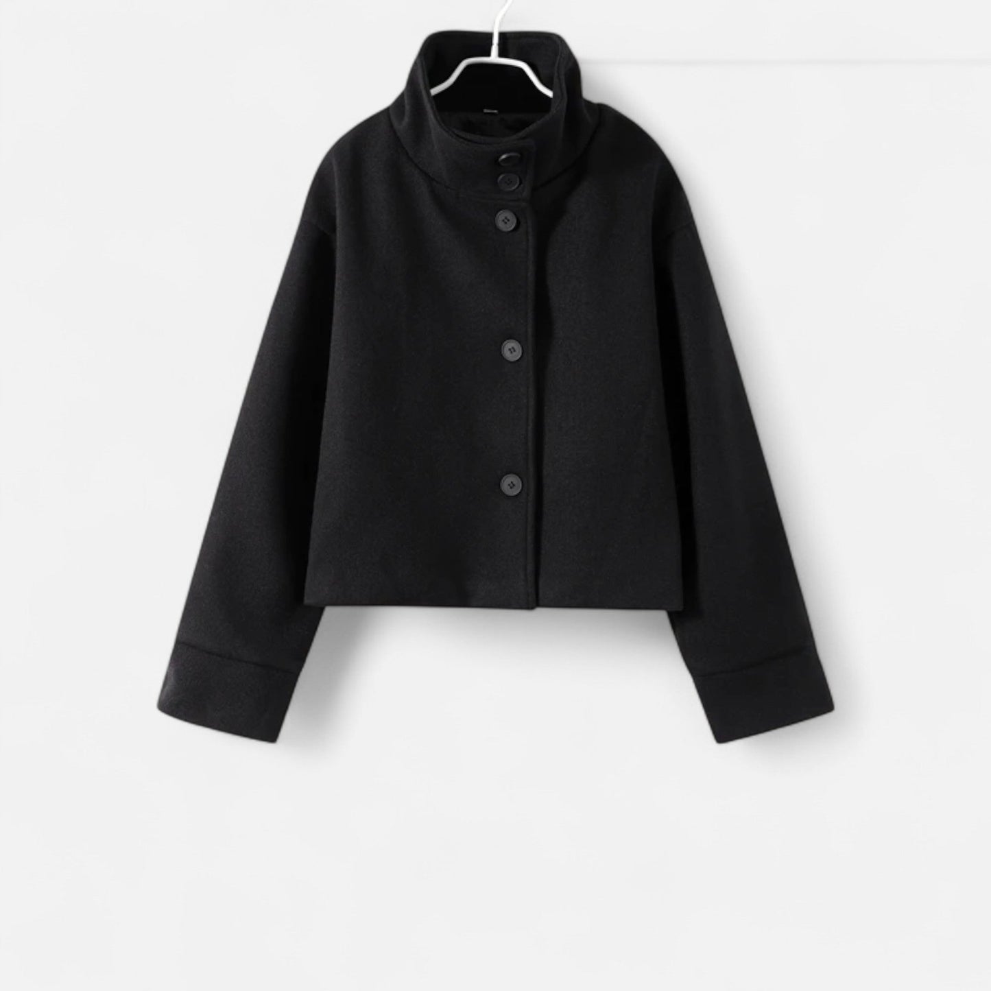 Manteau court femme col montant chic