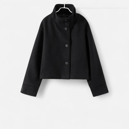Manteau court femme col montant chic