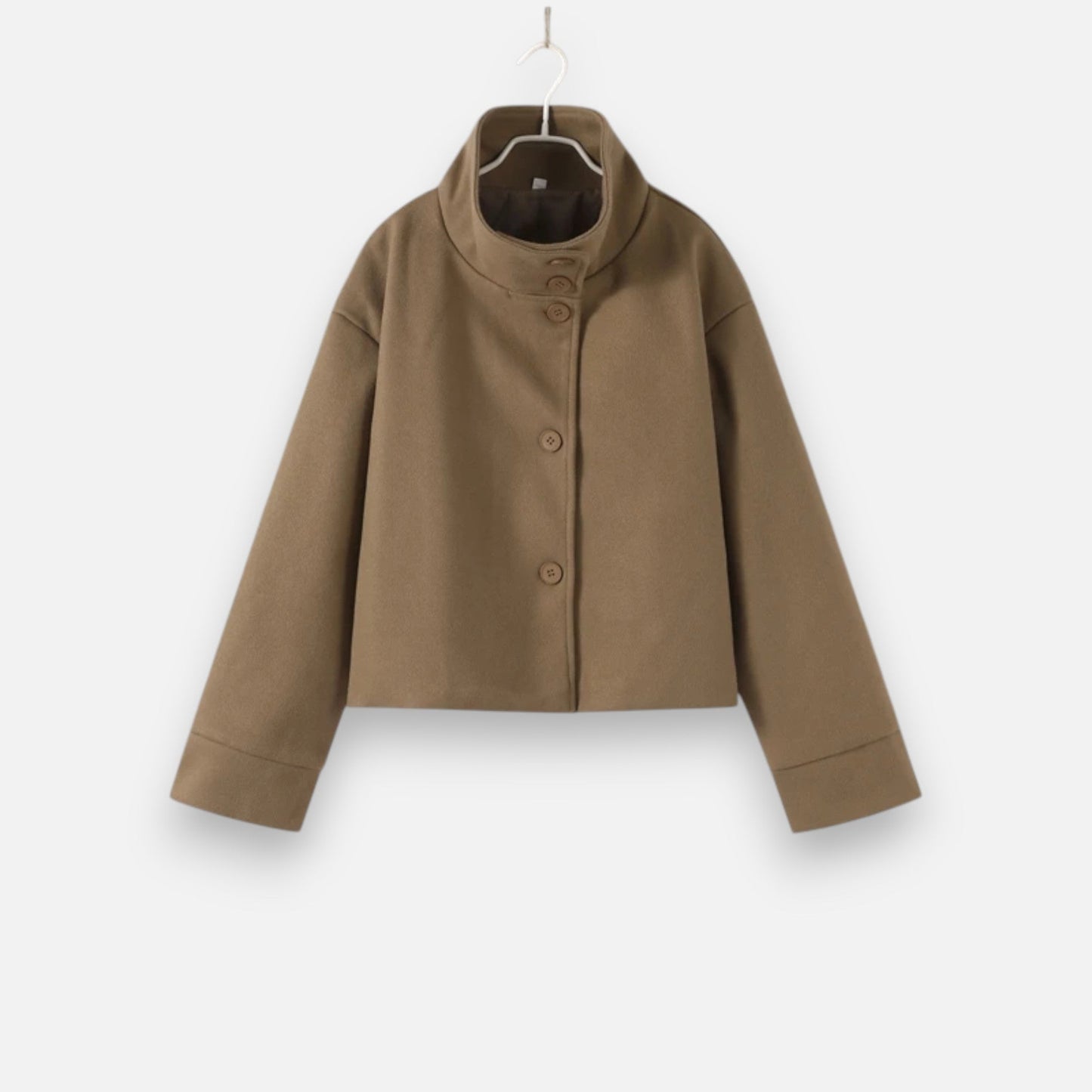 Manteau court femme col montant chic