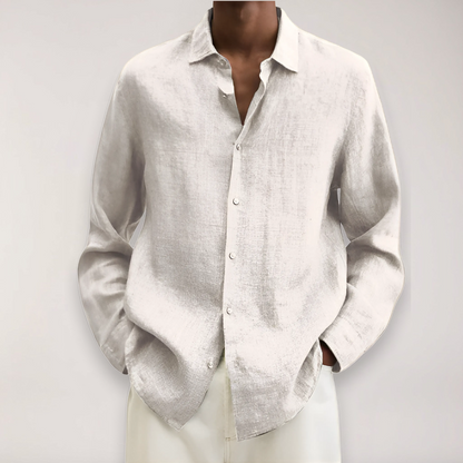 Chemise en lin à manches longues pour hommes - Chemise d'été respirante en plusieurs couleurs