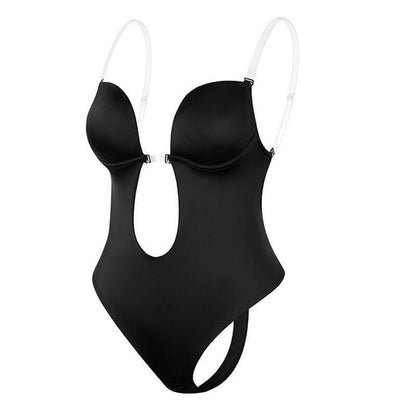 Backless body shaper with deep V-neck for seamless elegance