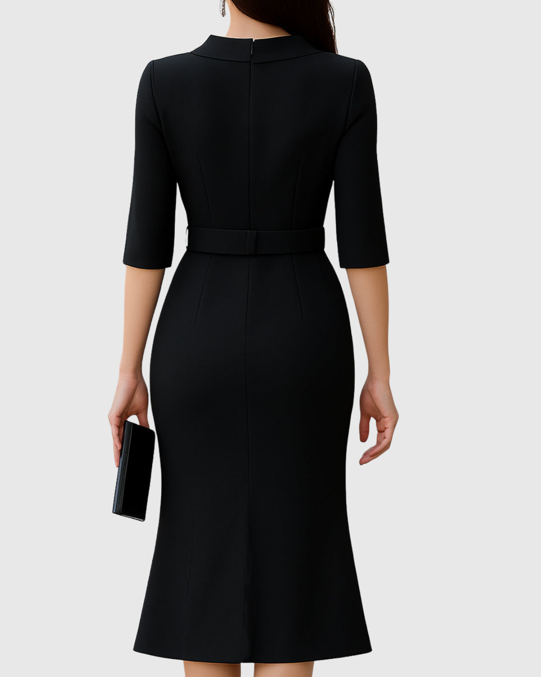 Robe midi noire classique