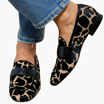 Mocassins pour femmes à imprimé léopard Élégants Orthopédiques