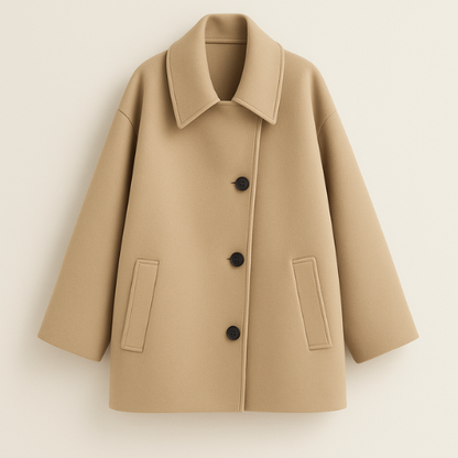 Women's wool coat with buttons