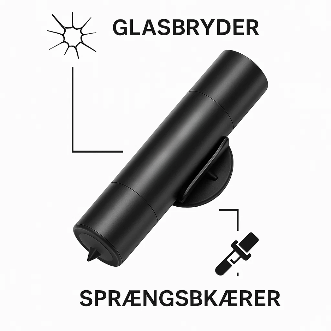SafeKey | 2-in-1 Emergency Tool | Glass Breaker & Safety Cutter