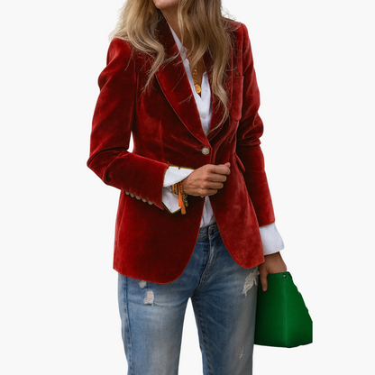 Single-breasted women's velvet jacket