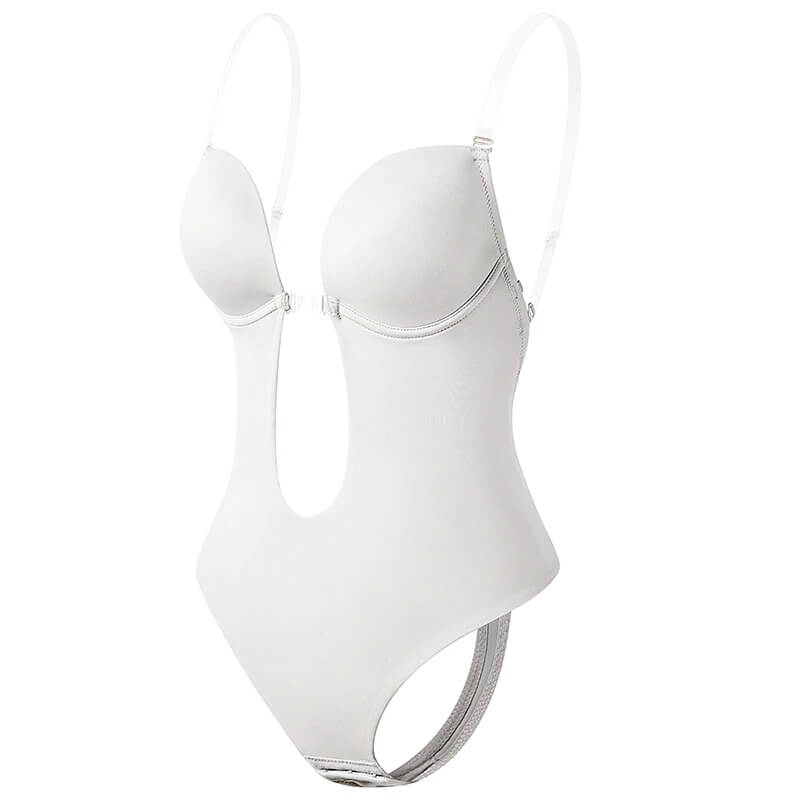 Backless body shaper with deep V-neck for seamless elegance