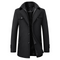 Herrenmantel Slim Fit Langer Mantel mit hohem Kragen | Elegant und warm Wintermantel
