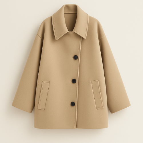 Women's wool coat with buttons