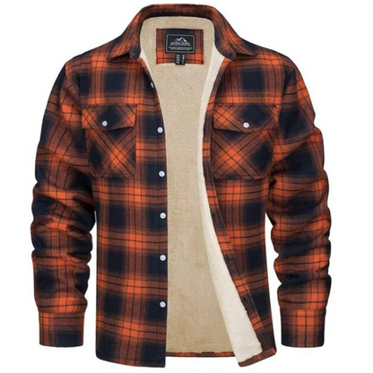 Button-Up Plaid Shirt Jacket For Men | Winter