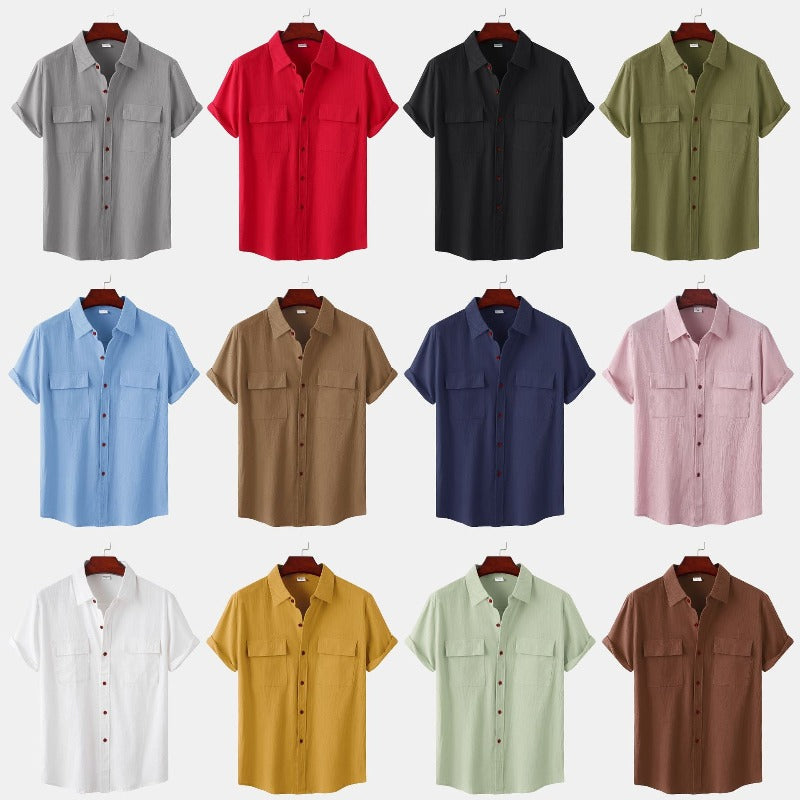 Chemises à manches courtes en lin Chemises pour hommes