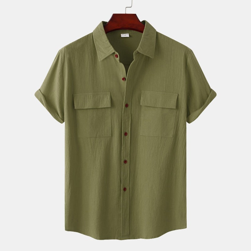 Chemises à manches courtes en lin Chemises pour hommes