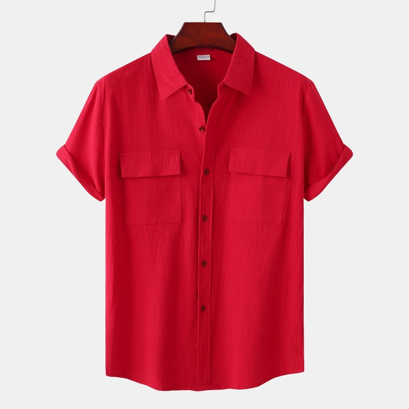 Chemises à manches courtes en lin Chemises pour hommes
