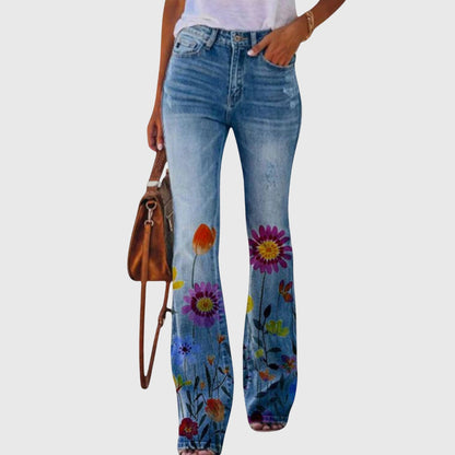 Pants with floral pattern