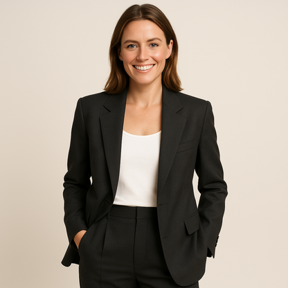 Elegant women's suit - slim fit jacket and pants for ceremonies or work