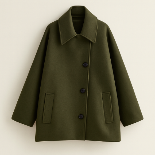 Women's wool coat with buttons