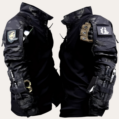 Tenue tactique homme avec design multi-camouflage