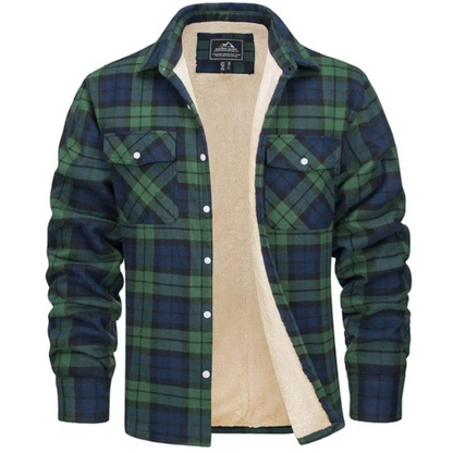 Button-Up Plaid Shirt Jacket For Men | Winter