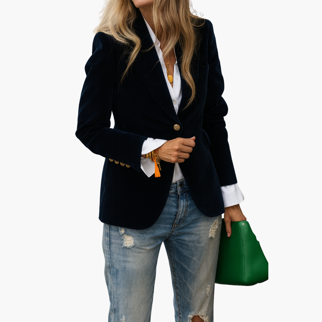 Single-breasted women's velvet jacket