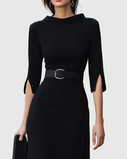 Robe midi noire classique