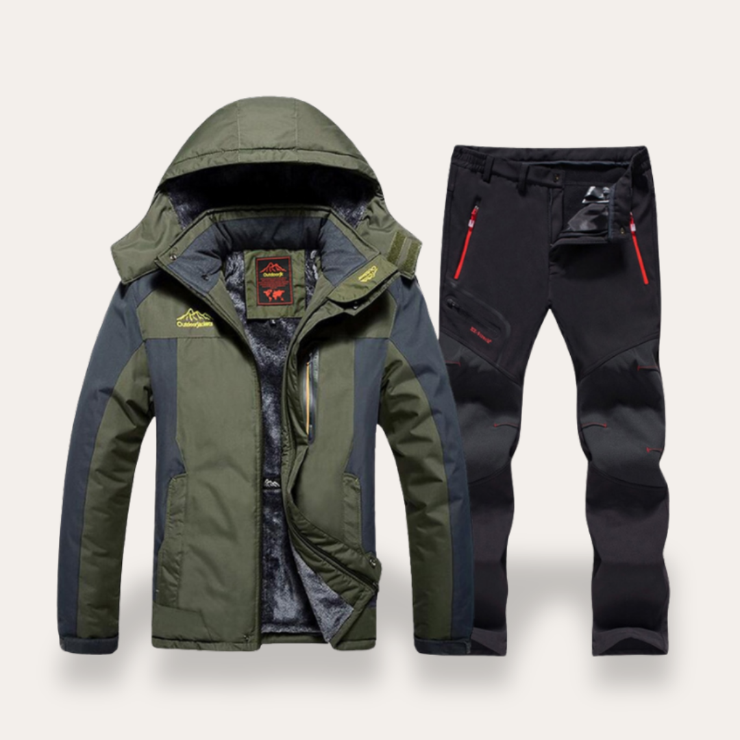 Ensemble veste d'hiver outdoor & pantalon thermique pour hommes Vêtements fonctionnels