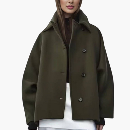 Women's wool coat with buttons