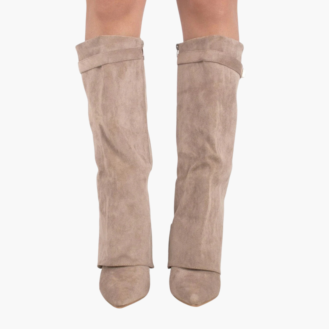 Bottes orthopédiques pour femmes en daim à petit talon