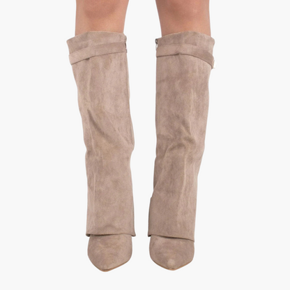 Bottes orthopédiques pour femmes en daim à petit talon