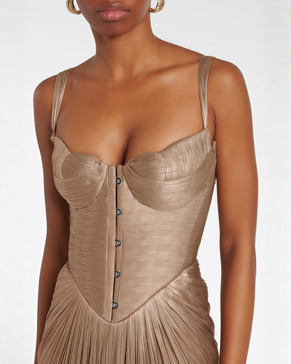 Pleated Maxi Dress Cléophée