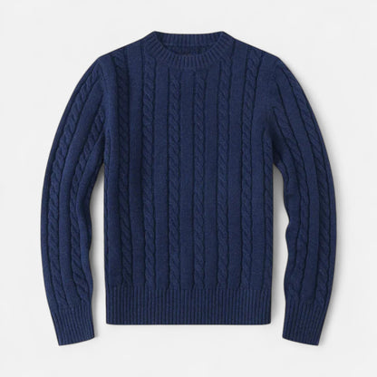 Men's Cotton Knit Sweater – Timeless Crew Neck with Modern Elegance