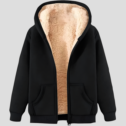 Warm fleece-lined winter hoodie for men