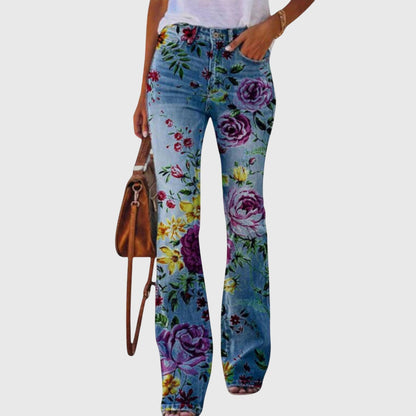 Pants with floral pattern